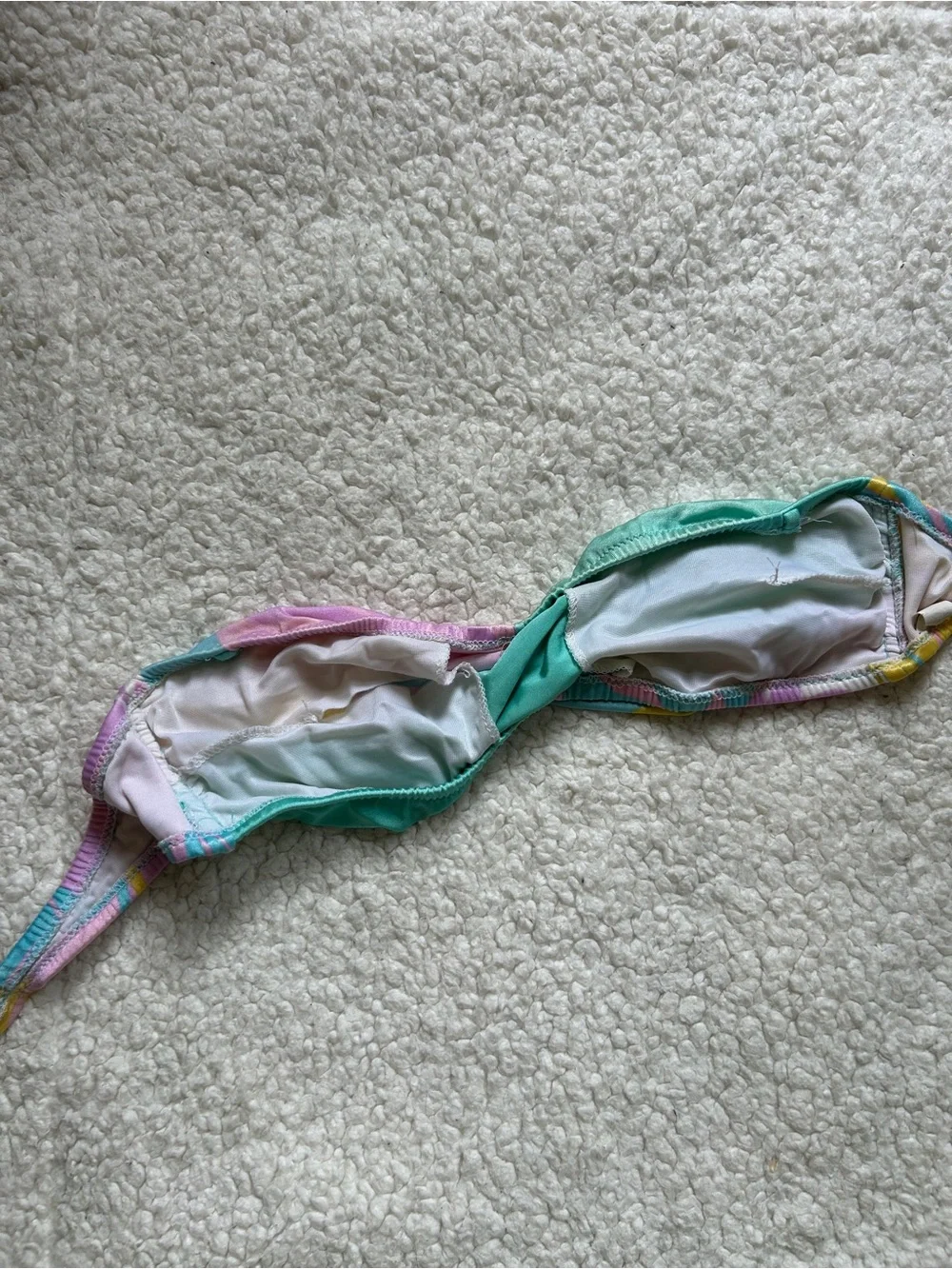 Vintage Strapless Twist Bandeau Swim Bikini Top